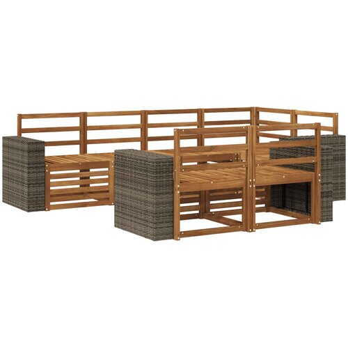 vidaXL Kotna sedežna garnitura 7 pcs Naravna, (5000283474) Cene