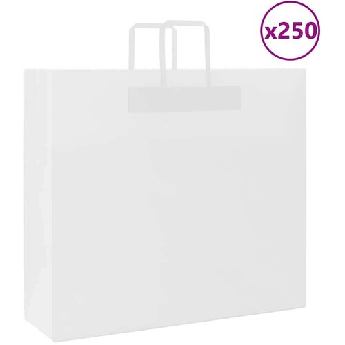  Papirnate vrečke 250 kosov z ročaji bela 54x15x49 cm, (5000160899) Cene