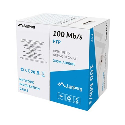 Lanberg BOBINA CAT.5E FTP RJ45 SOLIDO CCA AWG24 305M GRIS, (20754899) Cene