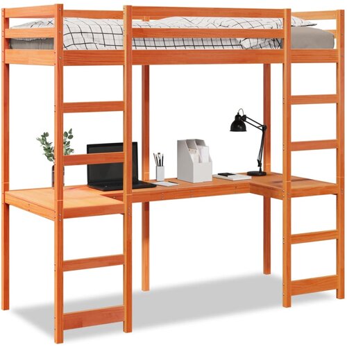 Maison Chic Okvir za pograd - Krevet na sprat - Bunk krevet brez vzmetnice rjava 75x190 cm trdna borovina-J107, (21773550) Cene