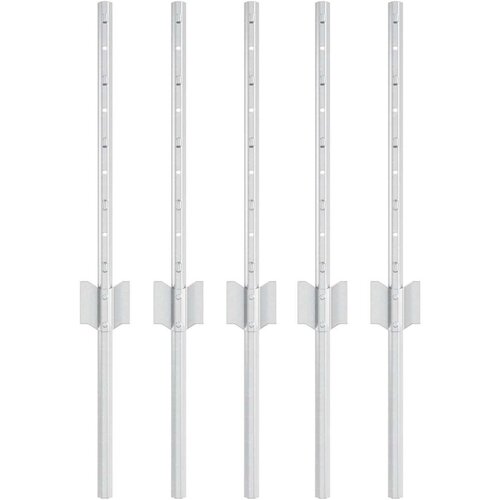  Steber ograje. 5 pcs srebrna 40 cm Jeklo, (5000157895) Slike