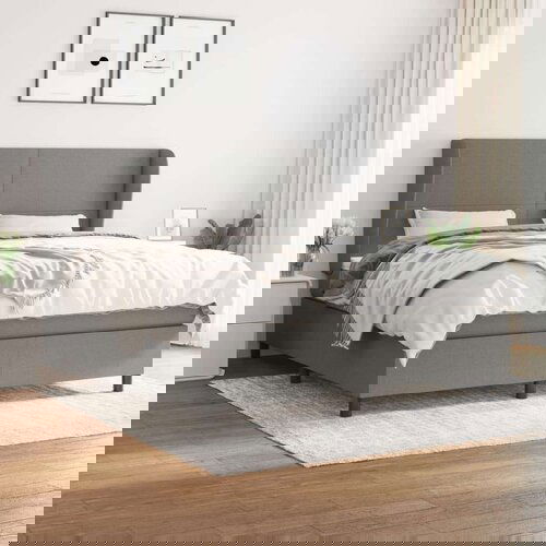  Kreveta s oprugama i madrac svjetlosivi 180x200cm tkanina Cijene