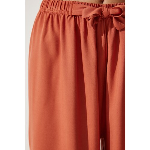  Women's Peach Flowy Knitted Palazzo Trousers Cene