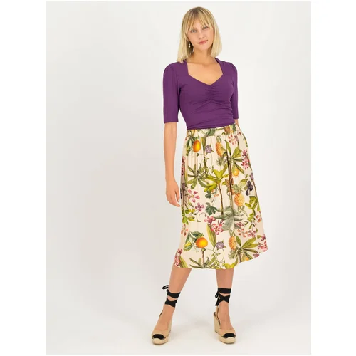 Blutsgeschwister Beige Ladies Floral Skirt - Ladies