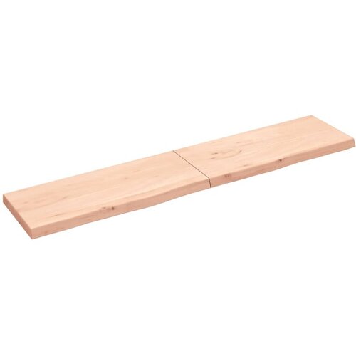 VidaXL Stenska polica 200x40x6 cm neobdelana trdna hrastovin Slike