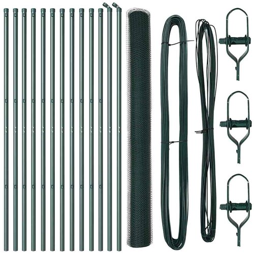 vidaXL Set ograj Set 2 Zelena Metal 25 x 1.5 m Trajna Zunanja ograja Cene