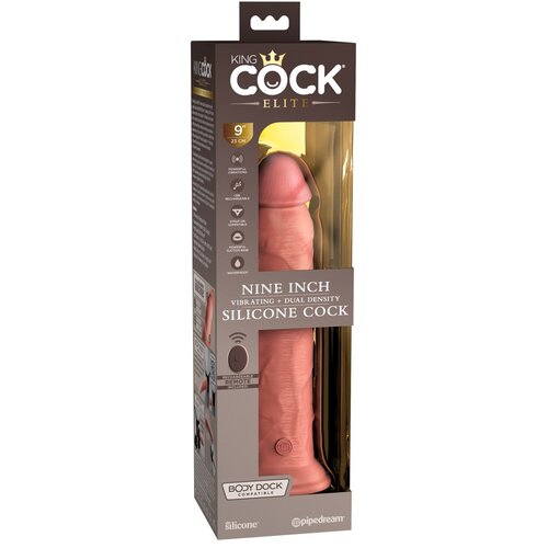 King Cock Elite 9 - radijsko voden, realističen vibrator (23 cm) - naravni Cene