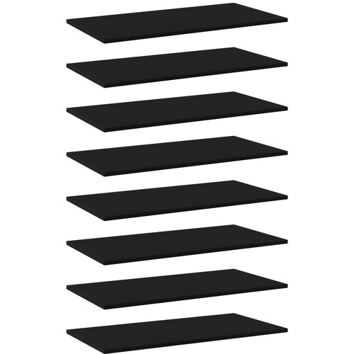 Police za knjige 8 kom crne 80 x 40 x 1,5 cm od iverice Slike