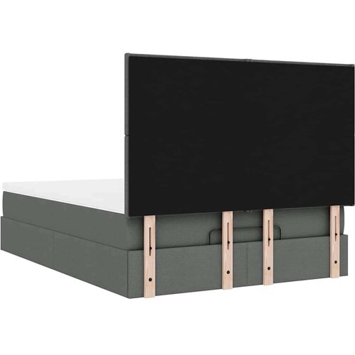 VidaXL otomanski krevet s madracem tamnosivi 140x190cm od tkanine Slike