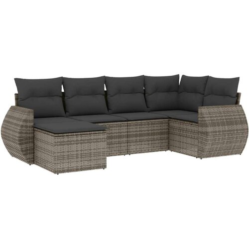vidaXL 6-dijelni set vrtnih sofa od poliratana s jastucima sivi Cijene
