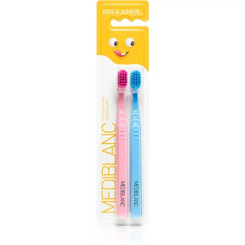 MEDIBLANC KIDS & JUNIOR Ultra Soft zobna ščetka za otroke 2 ks Pink, Blue 2 kos
