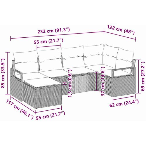  Set sofe 6 pcs Svjetlosiva poliratan Slike