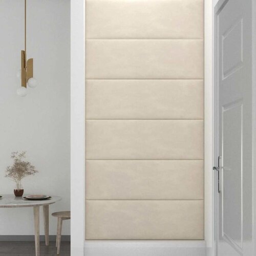  Zidna uzglavlja 12 kom. Krem Bar&amp;scaron;un - Krem 90 x 30 cm Pravokutno Slike
