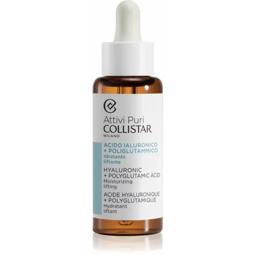 Collistar Attivi Puri Hyaluronic + Polyglutamic Acid Serum serum za lice s „lifting“ učinkom s hijaluronskom kiselinom 50 ml
