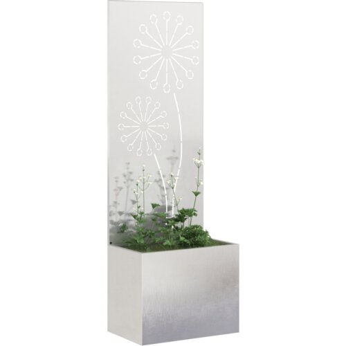 vidaXL Vrtni Sadič s Dekorativnom Pločom Srebrna 50 x 140 cm Cijene