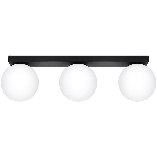 Nice Lamps Črna stropna svetilka s steklenim senčnikom ø 12 cm Umerta – Cene