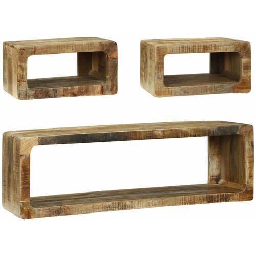  Set TV komoda s policom 3 pcs Smeđa Čvrsto drvo manga Slike