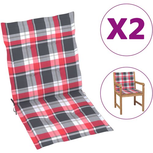 vidaXL Blazine za vrtne stole 2 kosa rdeč karo vzorec 100x50x3 cm Cene
