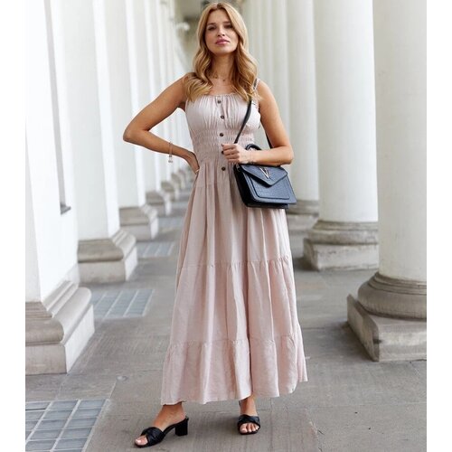 UR/CEO Beige dress with ruching Atiye Slike