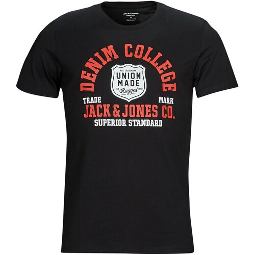 Jack &amp;amp; Jones Majice s kratkimi rokavi JJELOGO TEE SS O-NECK Črna Slike