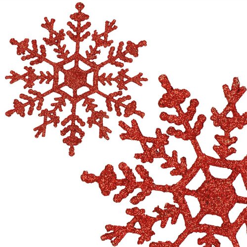 Springos set božićnih ukrasa &amp;ldquo;Snježne pahulje&amp;rdquo;, 12 cm, 3 kom, crvene Slike