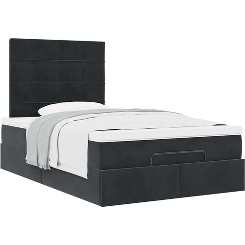 VidaXL Otomanski krevet s madracima crni 120x200 cm bar&amp;scaron;unasti Slike