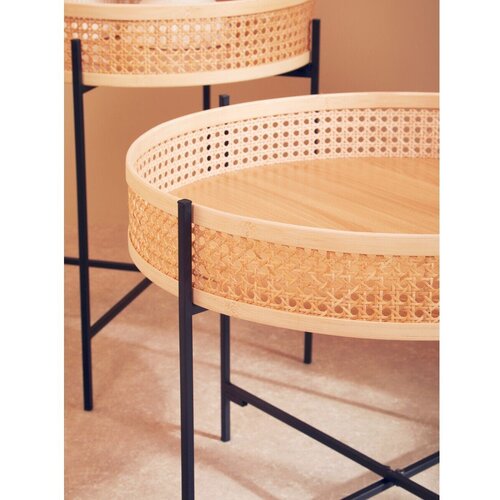 Premier Housewares Okrogla klubska mizica iz ratana v naravni barvi &amp;oslash; 60 cm Depok &amp;ndash; Slike