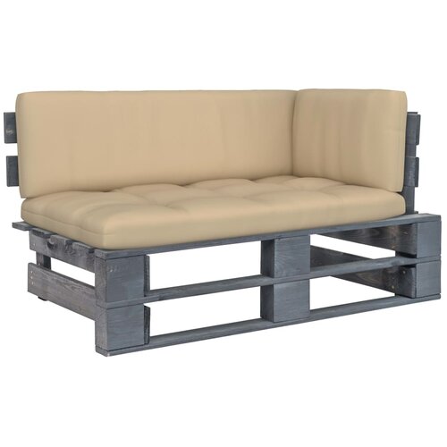 VidaXL Kutna vrtna sofa od paleta od sivo impregnirane borovine Slike
