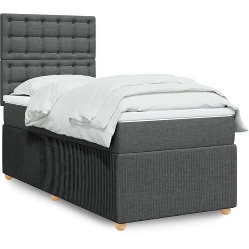 vidaXL Box spring postelja z vzmetnico temno siva 80x200 cm blago Cene
