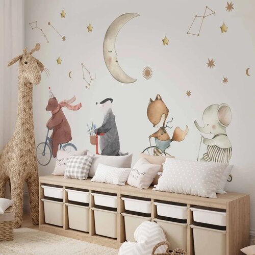  Foto tapeta - Subtle Animals Among the Stars (Watercolour) 150x105 Vodootporna Cene