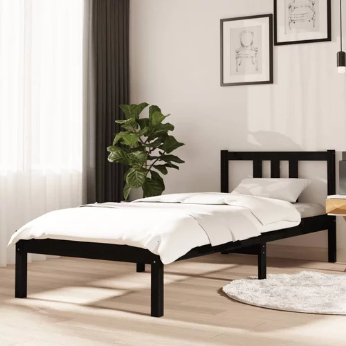  za krevet crni drveni 75 x 190 cm 2FT6 mali jednokrevetni