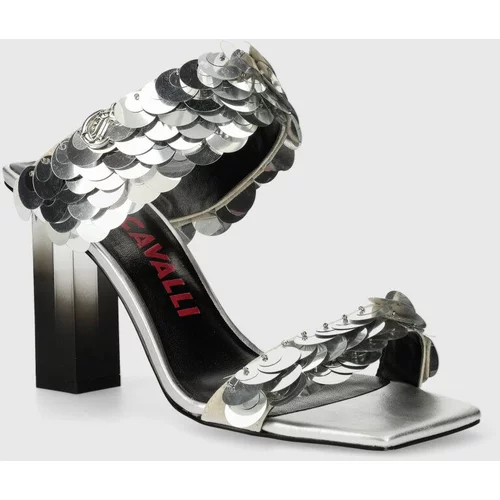 Just Cavalli Natikače za žene, boja: srebrna, s debelom potpeticom, 76RA3S31