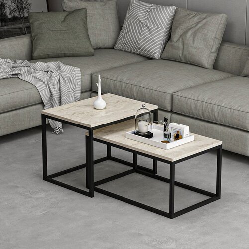 Hanah home stočić za dnevnu sobu leka - travertine travertine coffee table Cene