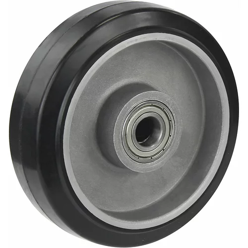 Proroll Elastično kolo iz polne gume, črno, precizni kroglični ležaji, Ø x širina kolesa 80 x 38 mm