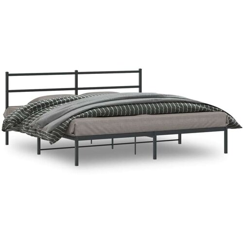 vidaXL Metalni okvir za krevet s uzglavljem crni 193x203 cm Cene