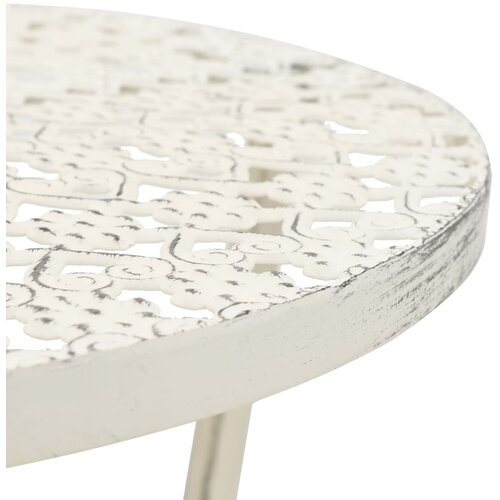 VidaXL stolić za bistro u starinskom stilu okrugli metalni 40 x 70 cm bijeli Slike