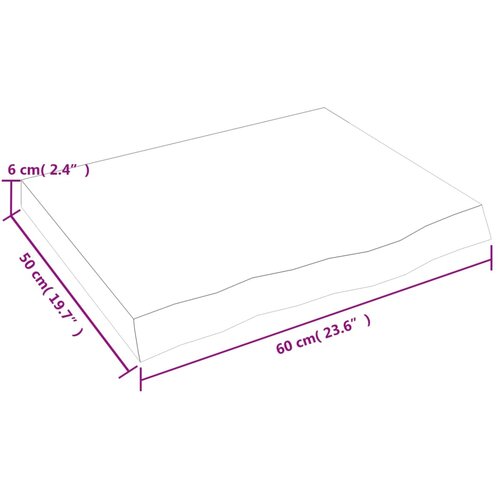  Kupaonska radna ploča svjetlosmeđa 60x50x(2-6) cm masivno drvo Slike
