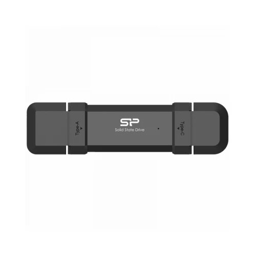 SiliconPower 500GB DS72 Dual USB-C/USB 3.2 Gen 2, Portable External SSD, Steam Deck and iPhone 15 Pro, R/W: up to 1050MB/s; 850MB/s, Black Cene