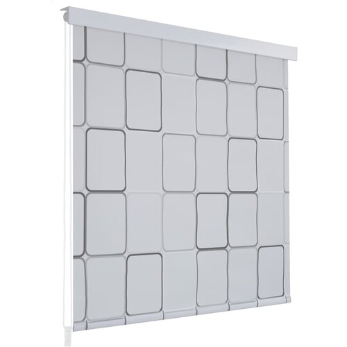 vidaXL Rolo zastor za tuš 140 x 240 cm s uzorkom kvadrata Cijene