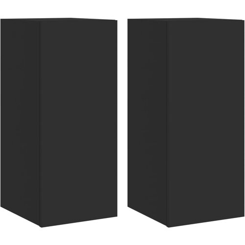 VidaXL Stenske TV omarice z LED lučkami 2 kosa črna 30,5x35x70 cm, (20988580) Slike