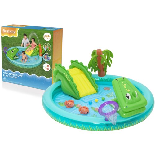  Igrali&amp;scaron;te na napuhavanje Crocodile 224 x 181 x 72 cm Bestway 53166 - zeleno/plavi Slike
