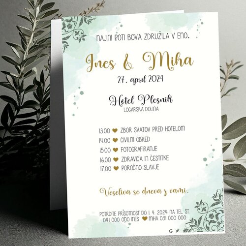  Poročna vabila cvetlična PORCVE 101 Cene
