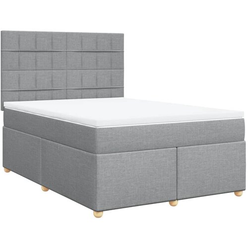 Maison Chic Box spring posteljni - Vzmetna postelja z vzmetnico svetlo siv 140x190 cm blago SL11566, (21900984) Cene