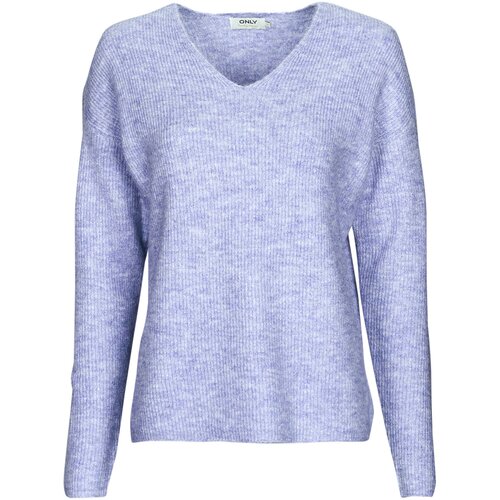Only ONLCAMILLA V-NECK L/S PULLOVER KNT NOOS Blue Slike