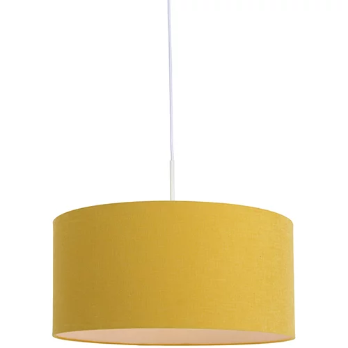 QAZQA Viseča svetilka bela z rumenim odtenkom 50 cm - Combi 1