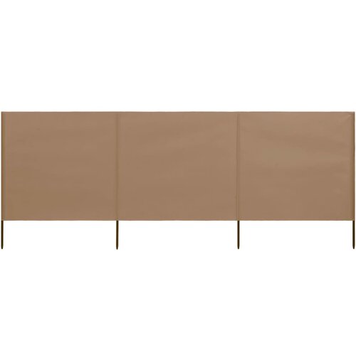 vidaXL 3-panelni vetrobran tkanina 400x80 cm taupe Cene