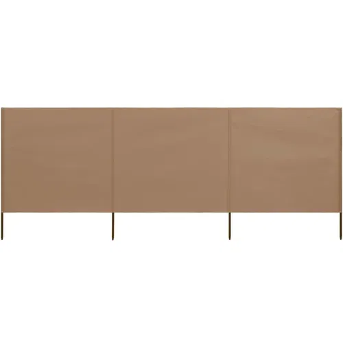 vidaXL 3-panelni vetrobran tkanina 400x80 cm taupe