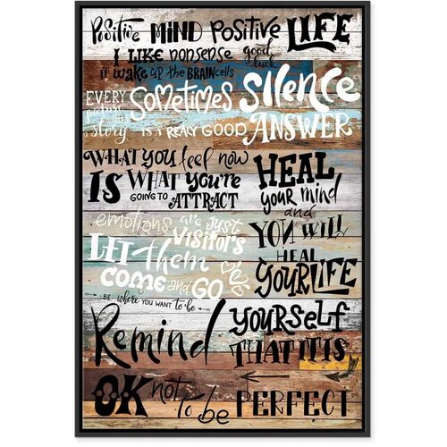  Slika - Positive Affirmations 80x120 U crnom drvenom okviru Cene