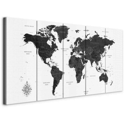 Artgeist Slika Na Platnu Black And White Map Cene
