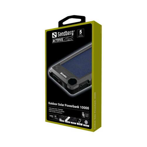 Sandberg Powerbank sa solarnim panelom Sandberg (10.000 mAh, Crna) Slike